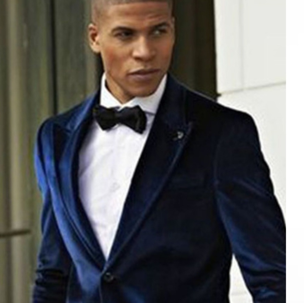 Men Faux Suede Blazer - Picture 5 of 7